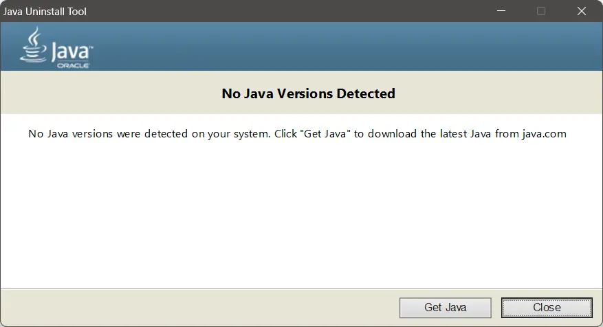 Descargar la herramienta de desinstalación de Java Imagen: Descargar la herramienta de desinstalación de Java