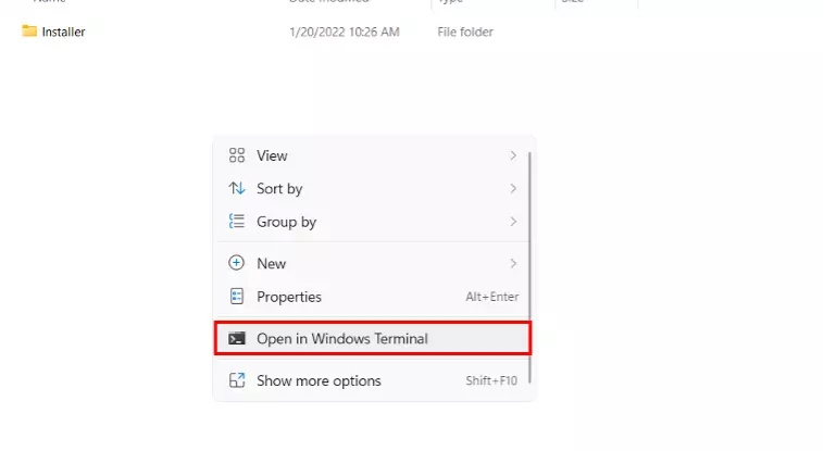 Imagen: Menú de Windows en la carpeta Edge