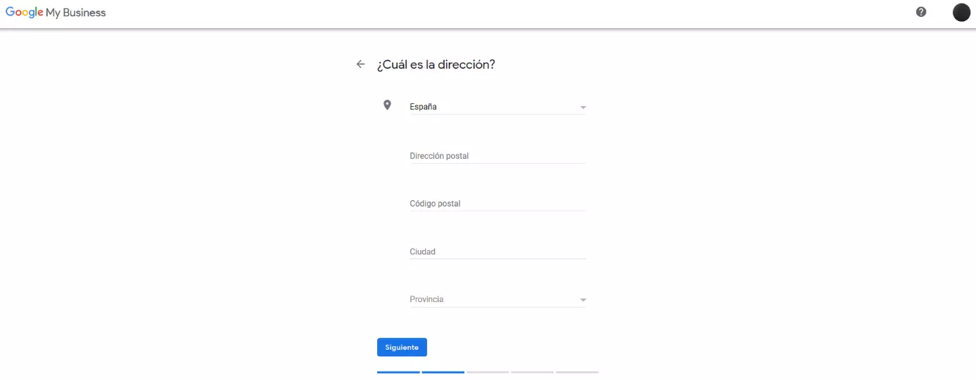 Google My Business: selección de la ubicación