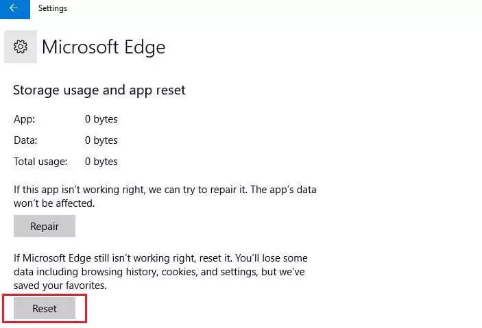 Imagen: Microsoft Edge en el menú “Apps & Features”