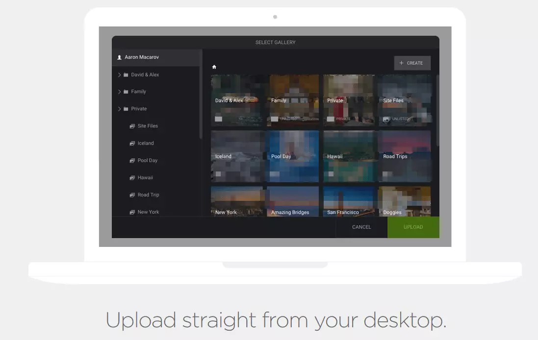Imagen: Vista de la interfaz de usuarios de SmugMug