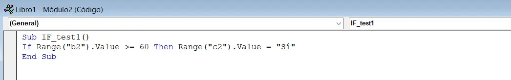 Imagen: Excel: función VBA con If-Else