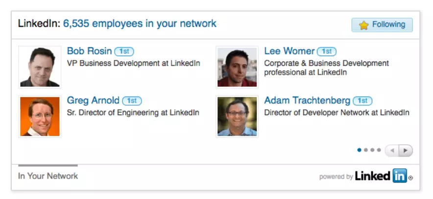 Imagen: El widget Company Insider