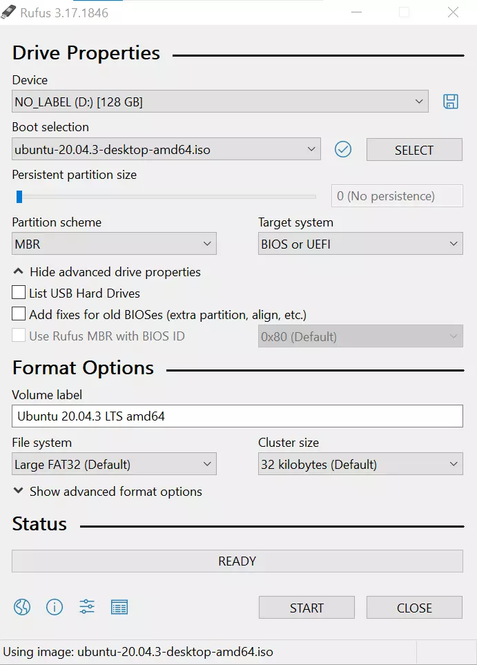Imagen: La interfaz del software Rufus