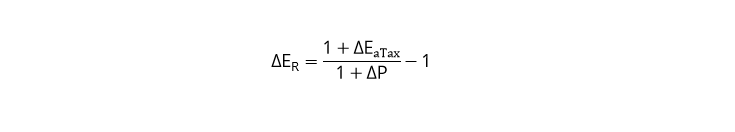 Fórmula para calcular la variación relativa de la renta real