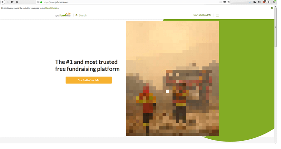 Página de crowdfunding de gofundme.com